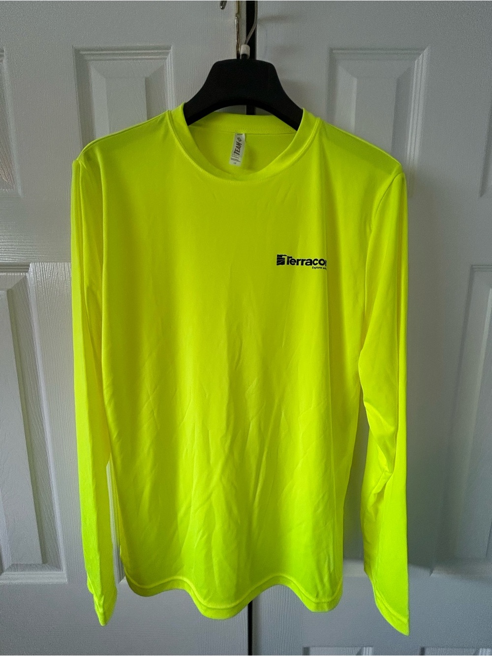 Terracon High-Visibility Long Sleeve Performance Shirt - Neon Yellow, size LG